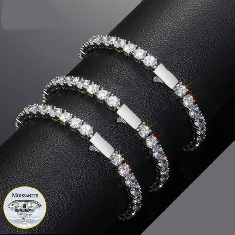 Iced Out "Round Cut" Tennis Moissanite Bracelet