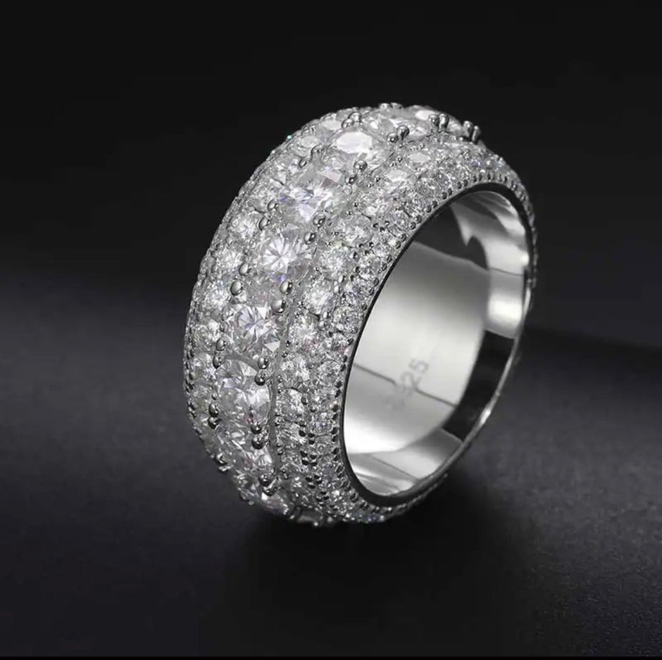 Iced Out Layered Moissanite Ring