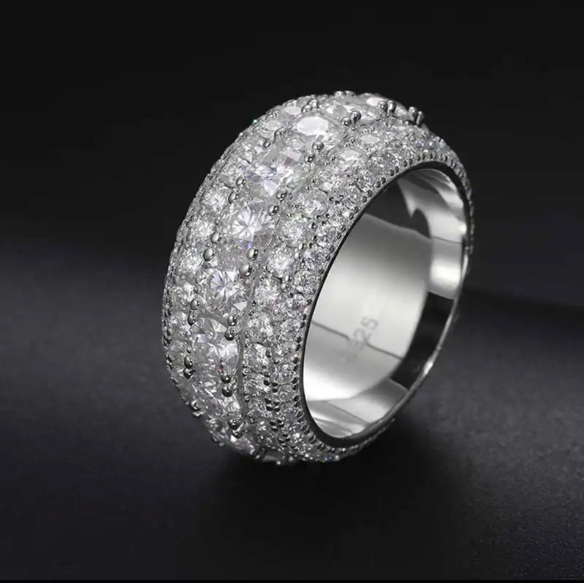 Iced Out Layered Moissanite Ring