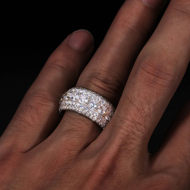 Iced Out Layered Moissanite Ring