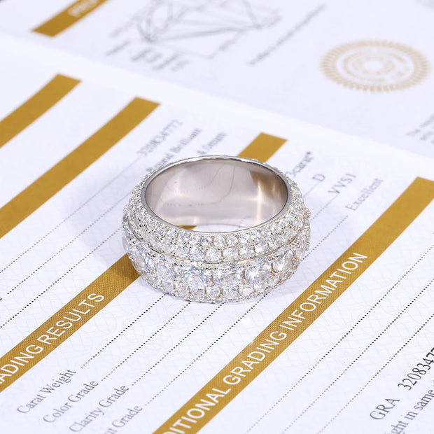 Iced Out Layered Moissanite Ring