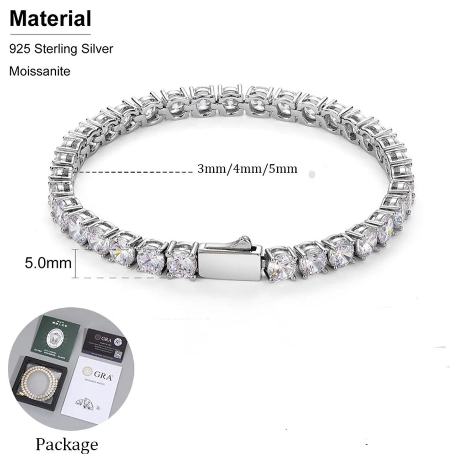 Iced Out "Round Cut" Tennis Moissanite Bracelet