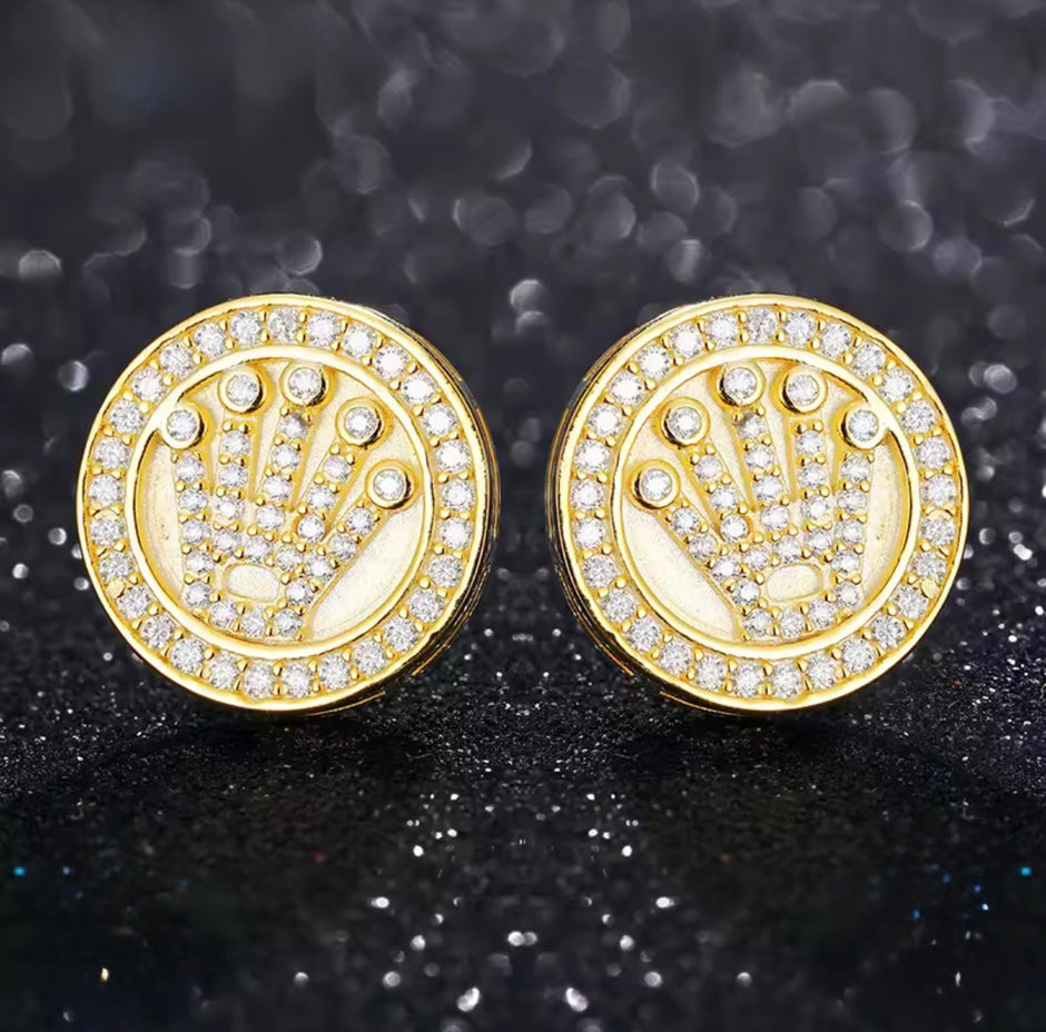 “Crown” Moissanite Earrings