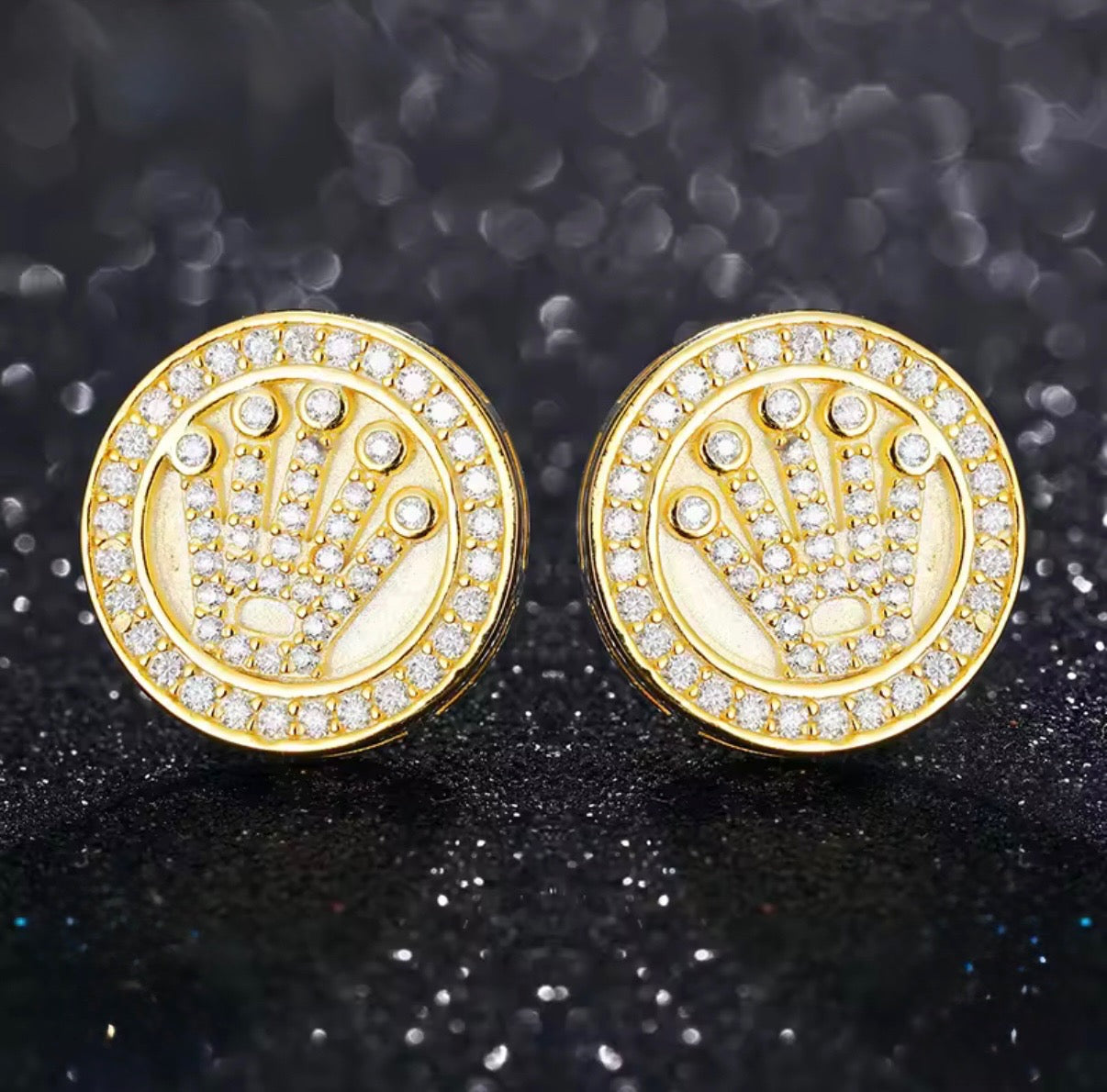 “Crown” Moissanite Earrings