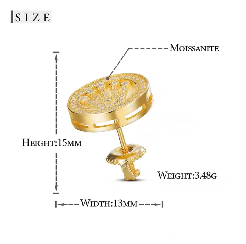 “Crown” Moissanite Earrings