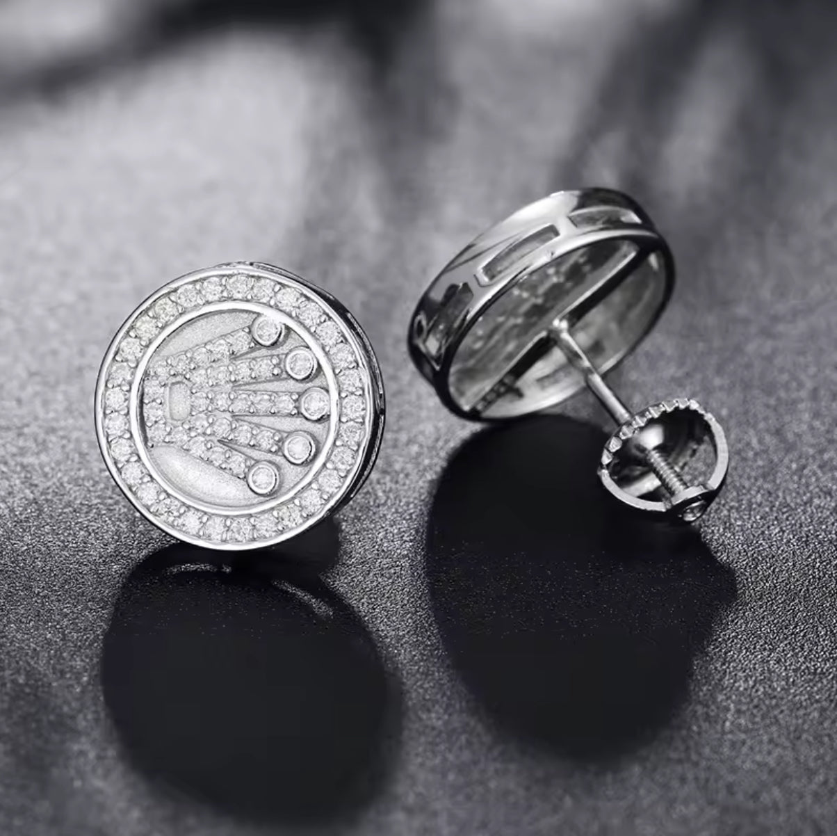 “Crown” Moissanite Earrings