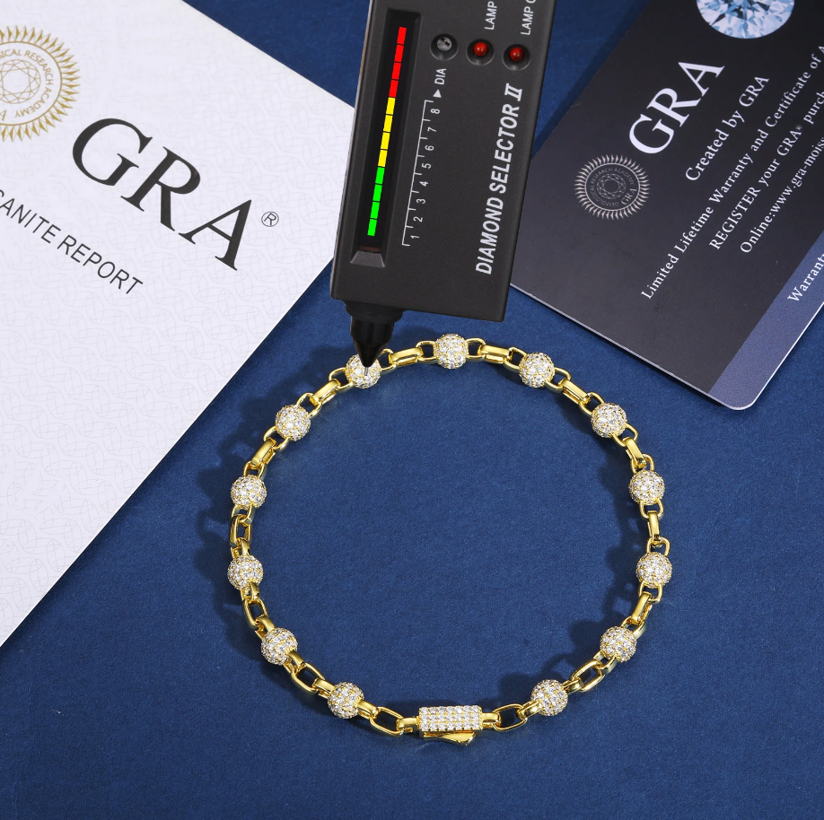 Pearl Link Moissanite Bracelet