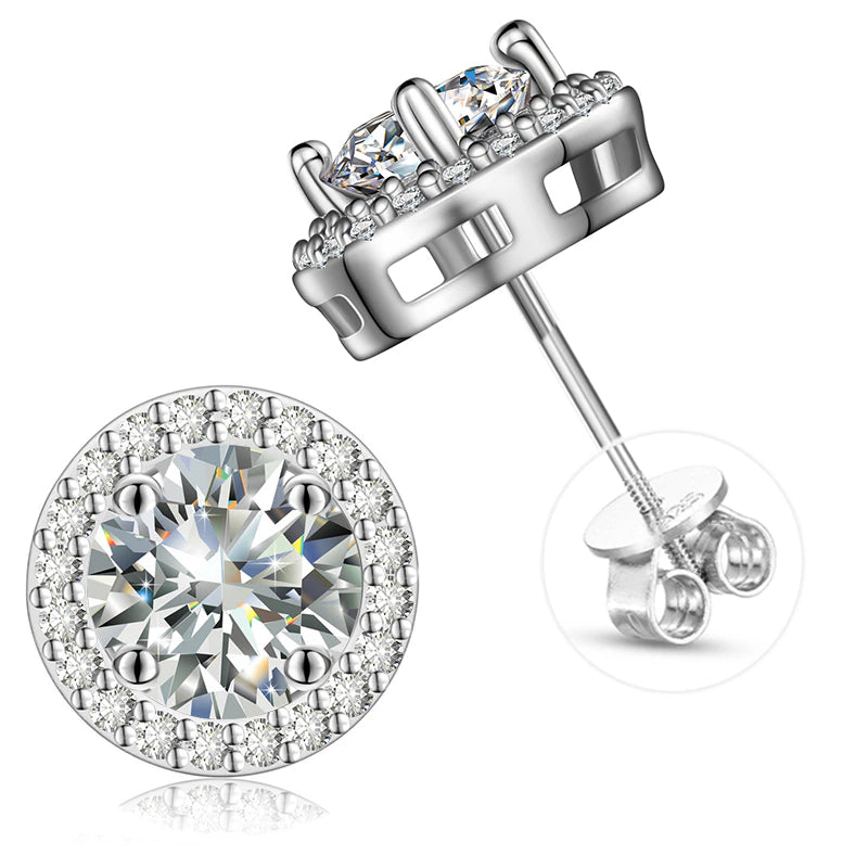 Iced Out Rock Dial Moissanite Studs