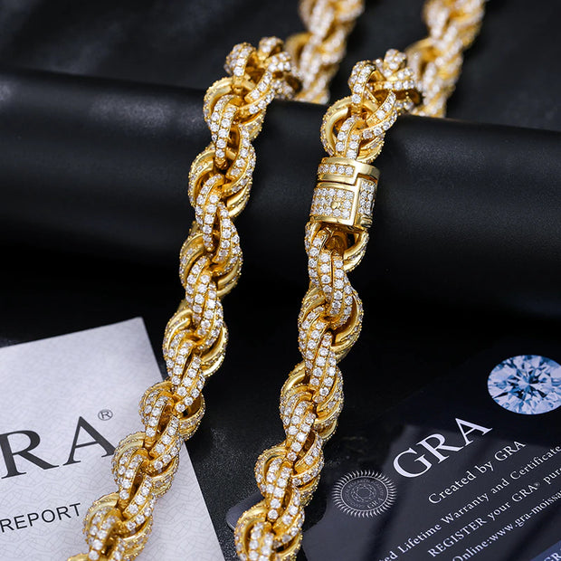 Iced Out Rope Moissanite Bracelet