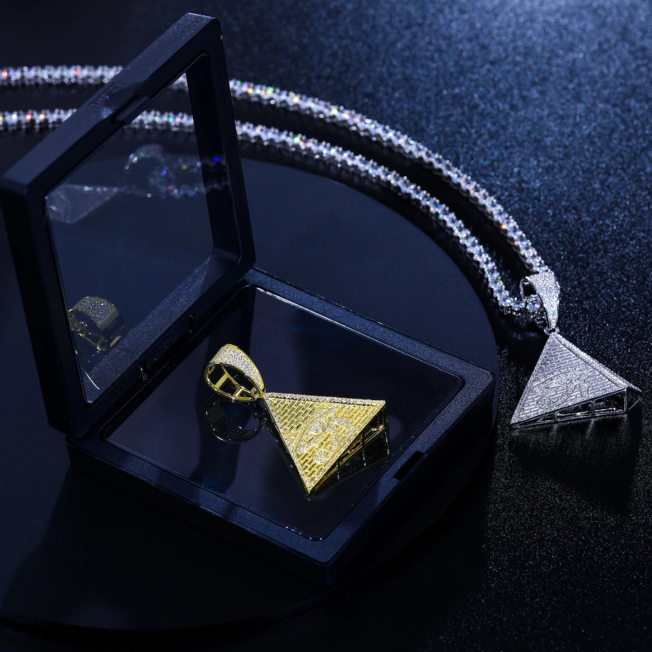 Eye Of Horus Pyramid Moissanite Pendant
