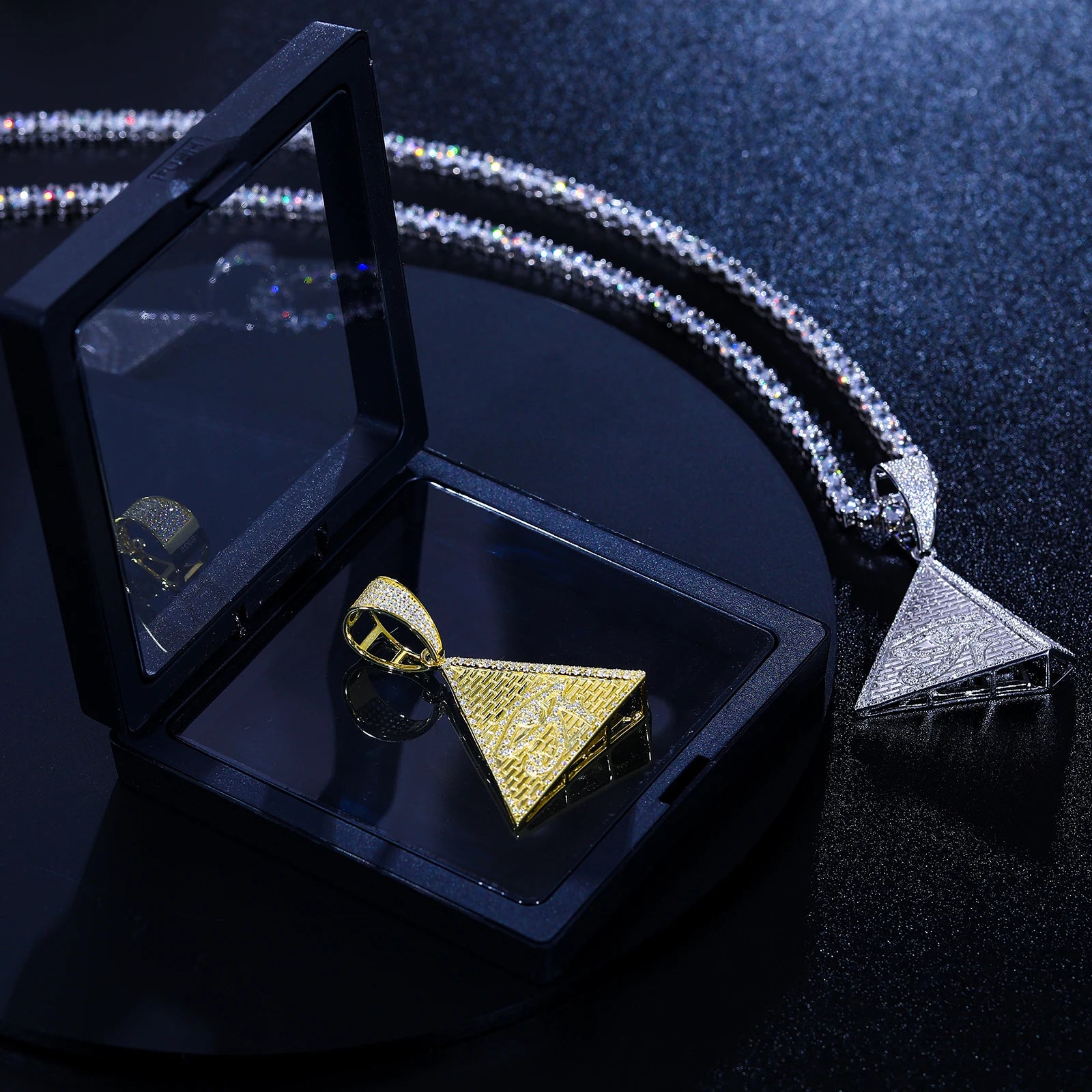 Eye Of Horus Pyramid Moissanite Pendant
