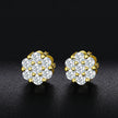 Iced Out 7 Flower Moissanite Studs