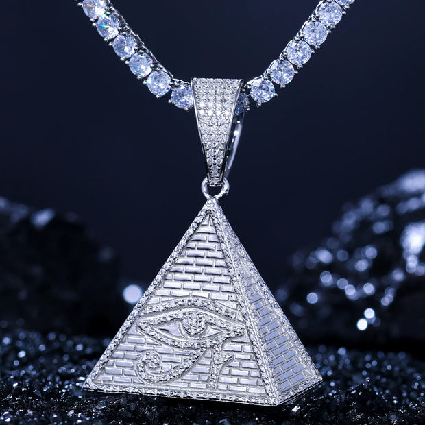 Eye Of Horus Pyramid Moissanite Pendant
