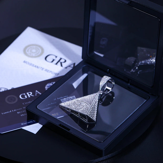 Eye Of Horus Pyramid Moissanite Pendant