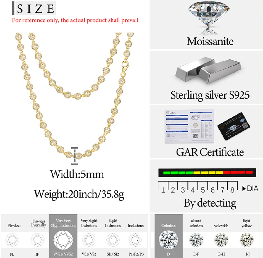 “Buddhist Beads" Moissanite Bracelet