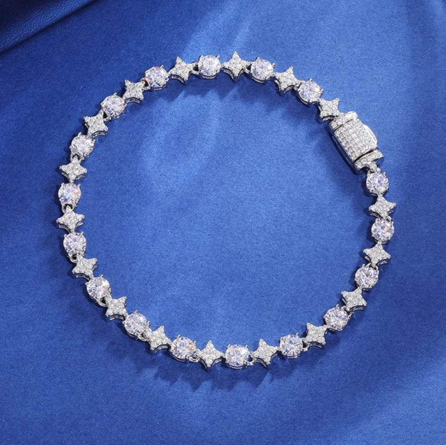 6mm "Mixed Stone" Moissanite Bracelet