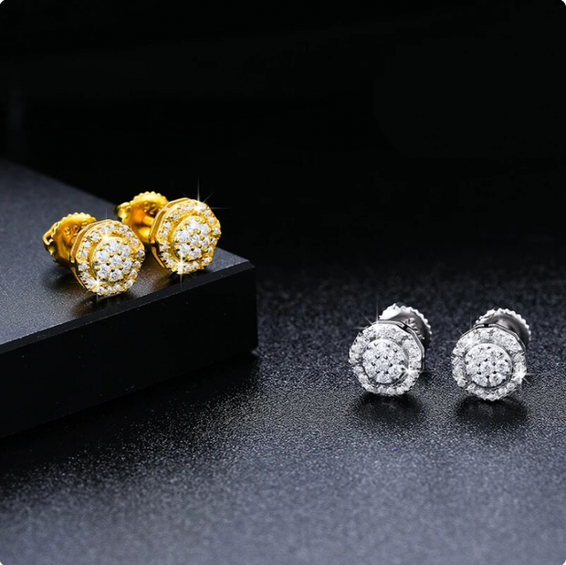 Halo Flower Moissanite Studs