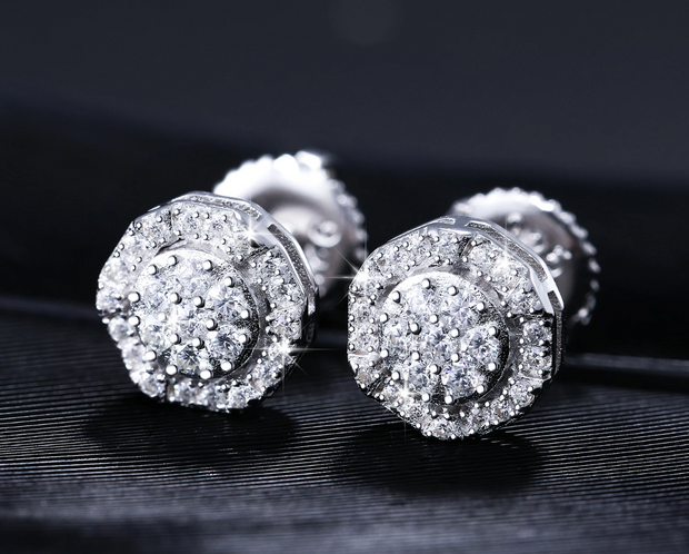 Halo Flower Moissanite Studs