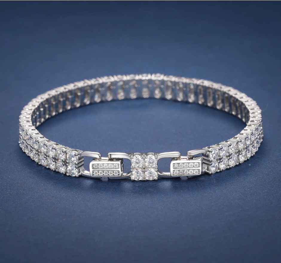 Double Row Moissanite Tennis Bracelet