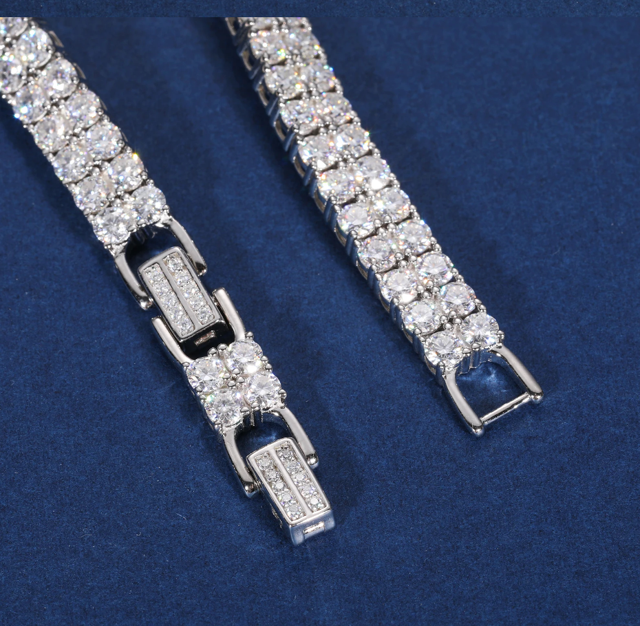Double Row Moissanite Tennis Bracelet