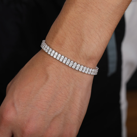 Double Row Moissanite Tennis Bracelet