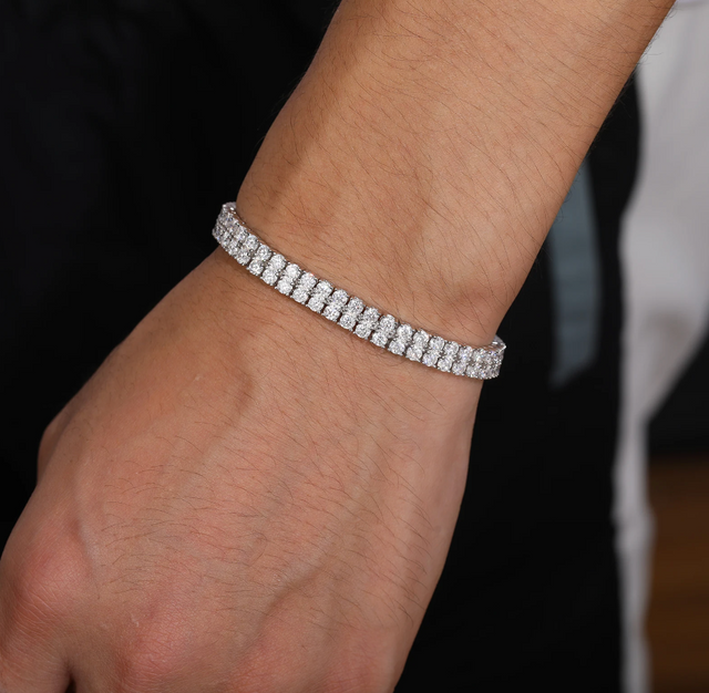 Double Row Moissanite Tennis Bracelet