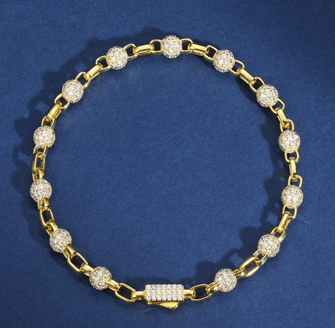 Pearl Link Moissanite Bracelet