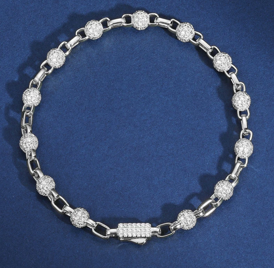 Pearl Link Moissanite Bracelet