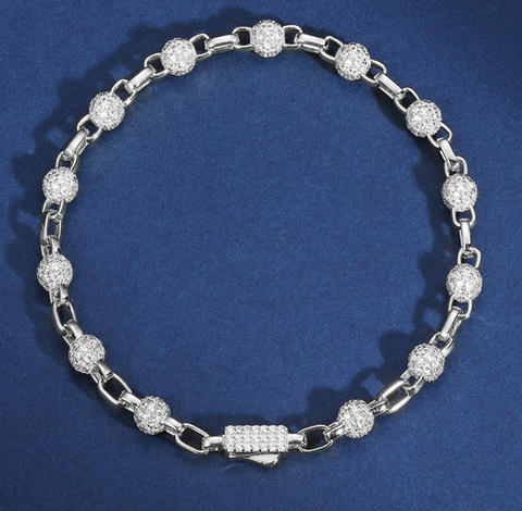 Pearl Link Moissanite Bracelet