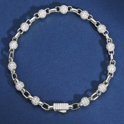 Pearl Link Moissanite Bracelet