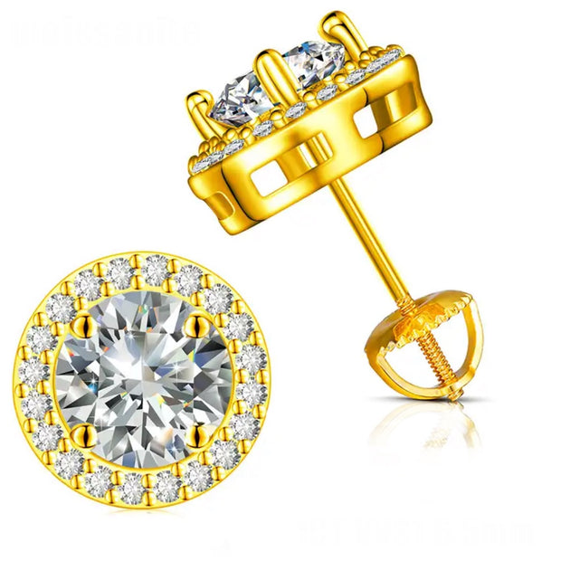 Iced Out Rock Dial Moissanite Studs