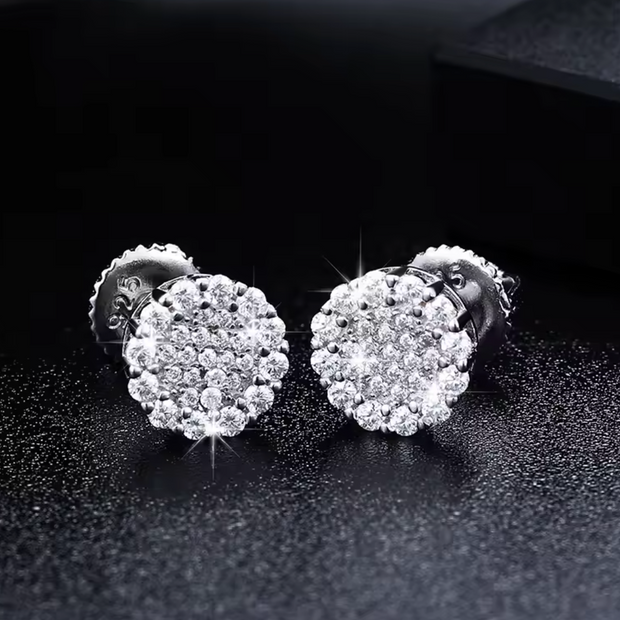 Micro Flower Moissanite Earrings