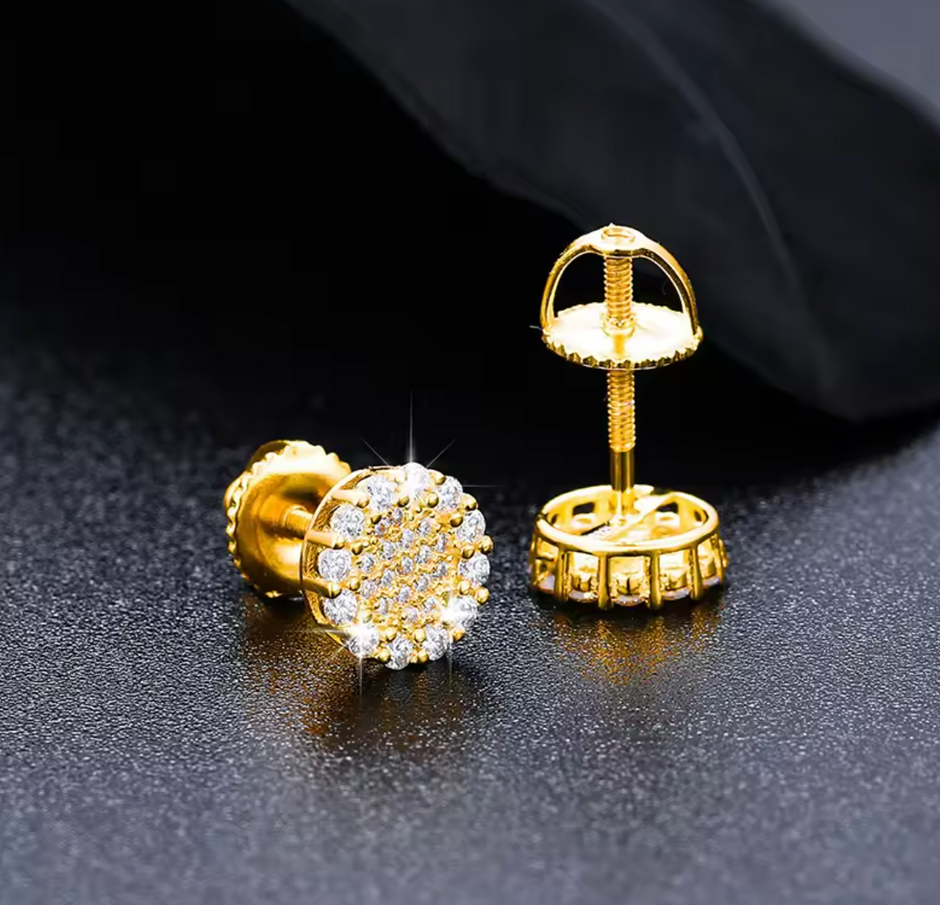 Micro Flower Moissanite Earrings