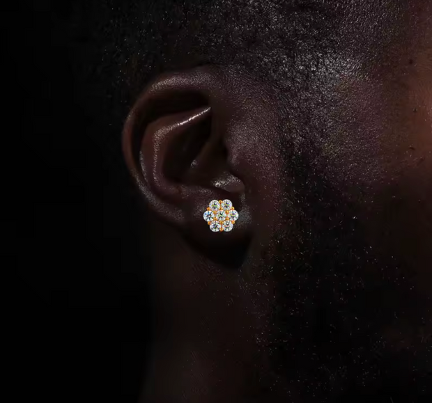 Iced Out "Flower" Moissanite Earring