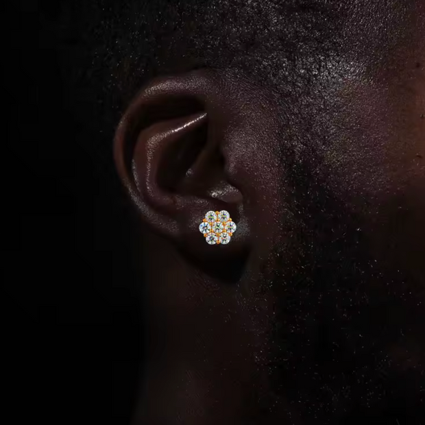 Iced Out "Flower" Moissanite Earring