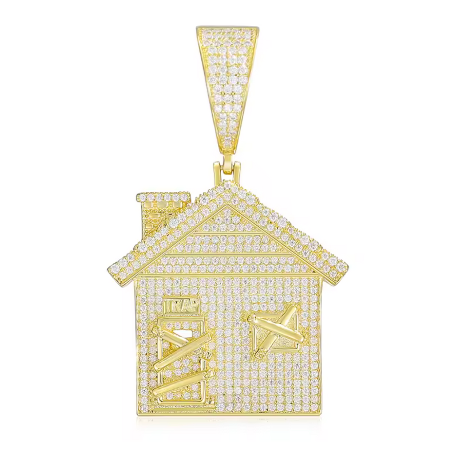 "Trap House" Moissanite Pendant