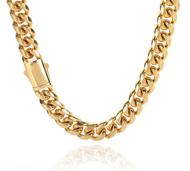 14mm 14K Gold Cuban Link