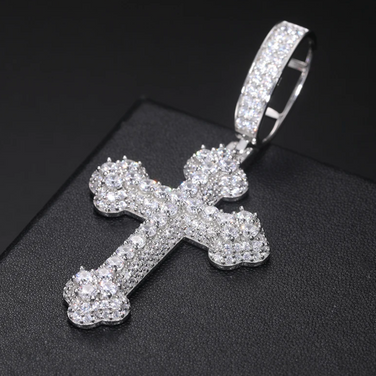 Double Layer Moissanite Cross Pendant