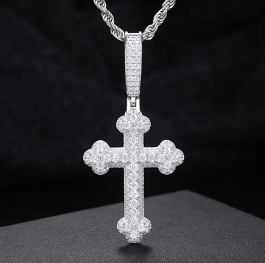 Double Layer Moissanite Cross Pendant