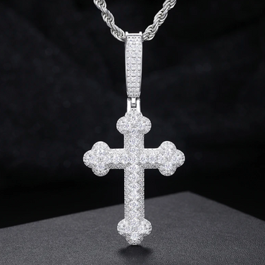 Double Layer Moissanite Cross Pendant