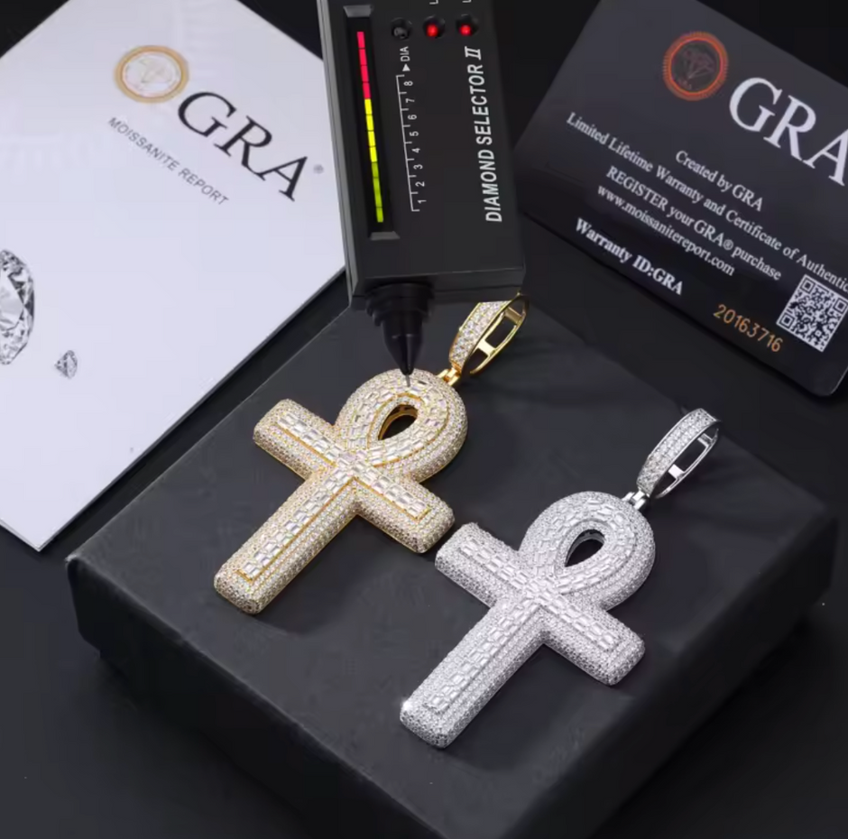 Layered Ankh Moissanite Pendant