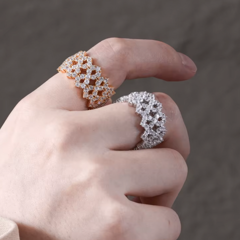 "888" Infinity Moissanite Ring
