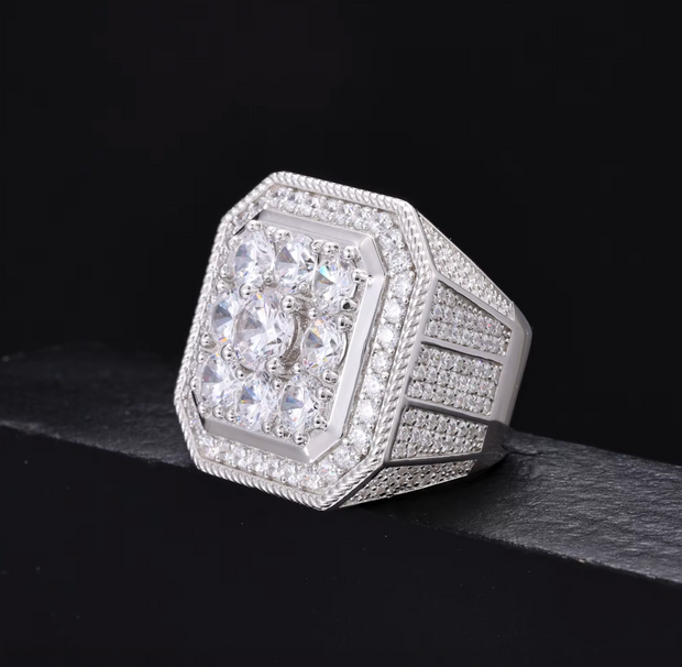 Square Pinky Moissanite Ring