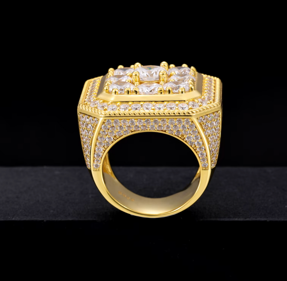 Square Pinky Moissanite Ring