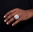 Square Pinky Moissanite Ring