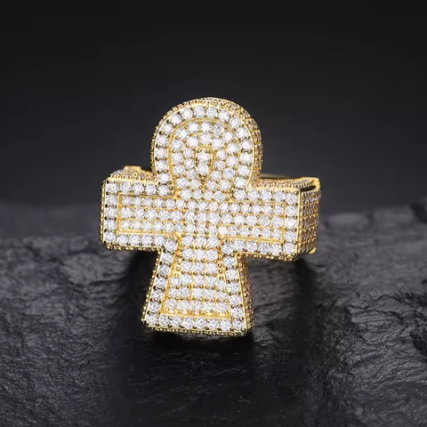 "Ankh" Moissanite Ring