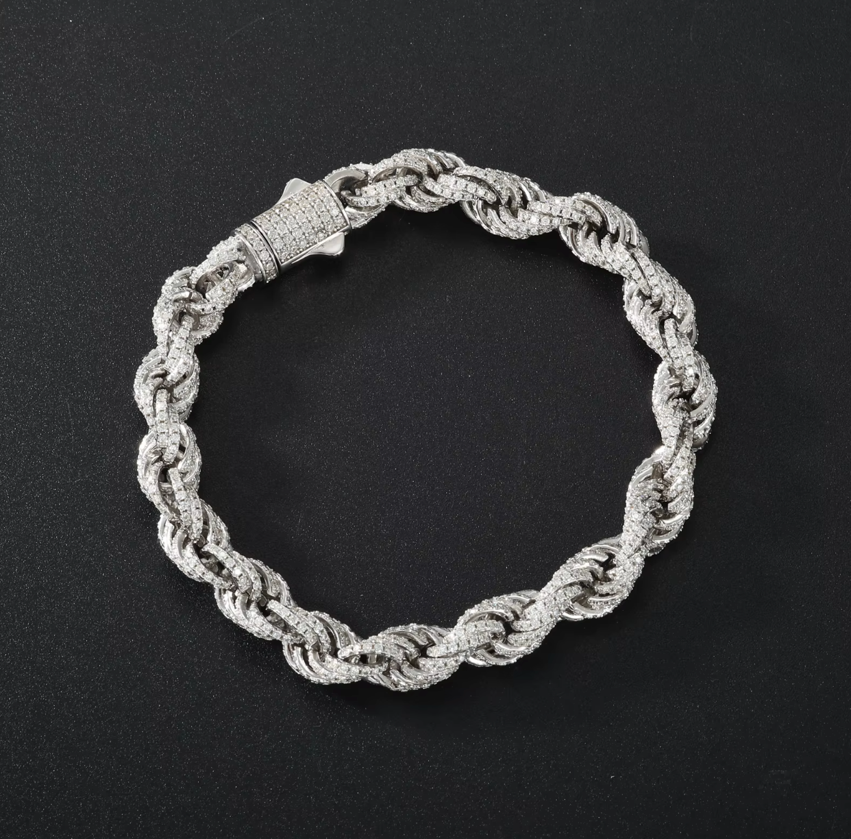 Iced Out Rope Moissanite Bracelet