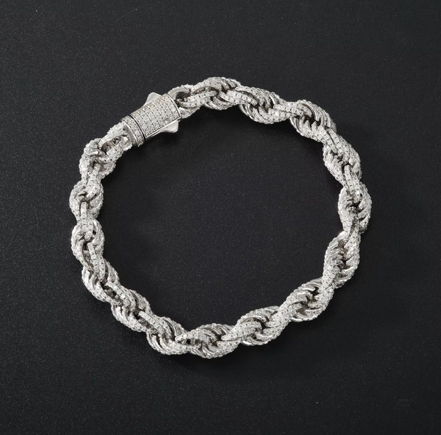 Iced Out Rope Moissanite Bracelet