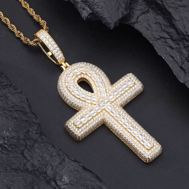 Layered Ankh Moissanite Pendant