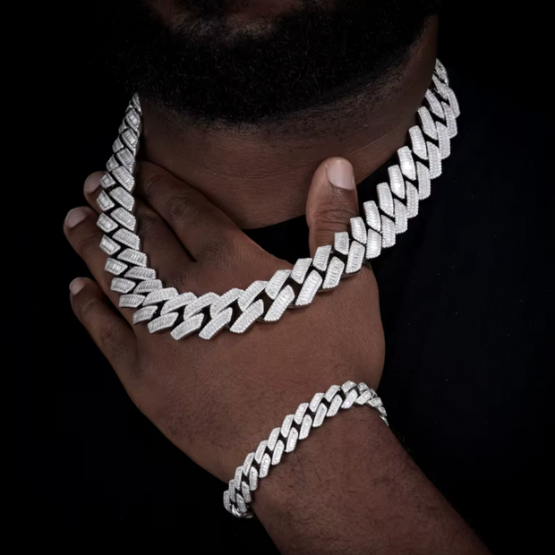 12MM Baguette Moissanite Cuban Link